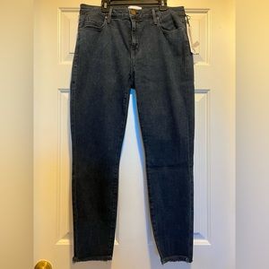 Brand New Parker Smith Ava Crop Skinny Dark Blue Black Wash Jeans